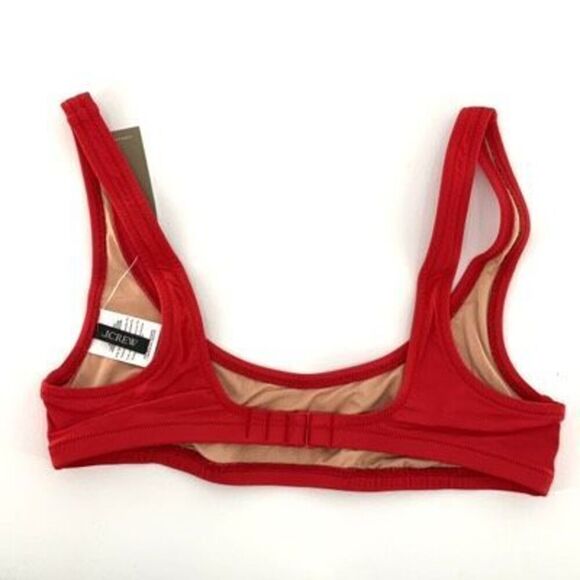 J. Crew Venetian Red BX611 Heritage Scoopneck Bikini Top Swimsuit Small NWT - Picture 2 of 3